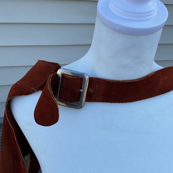 Suede leather chaps in Rust. - Picture 3 of 4